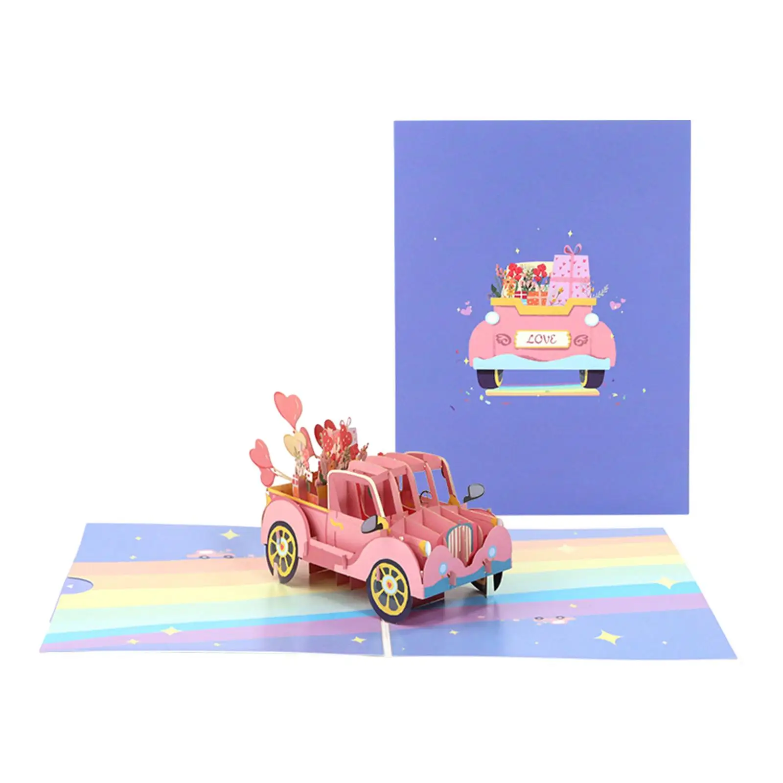 Valentine`s Day Popup Card Truck of Love All Occasion 3D Popup Greeting Card for Anniversary Graduation Mothers Day Spring Women