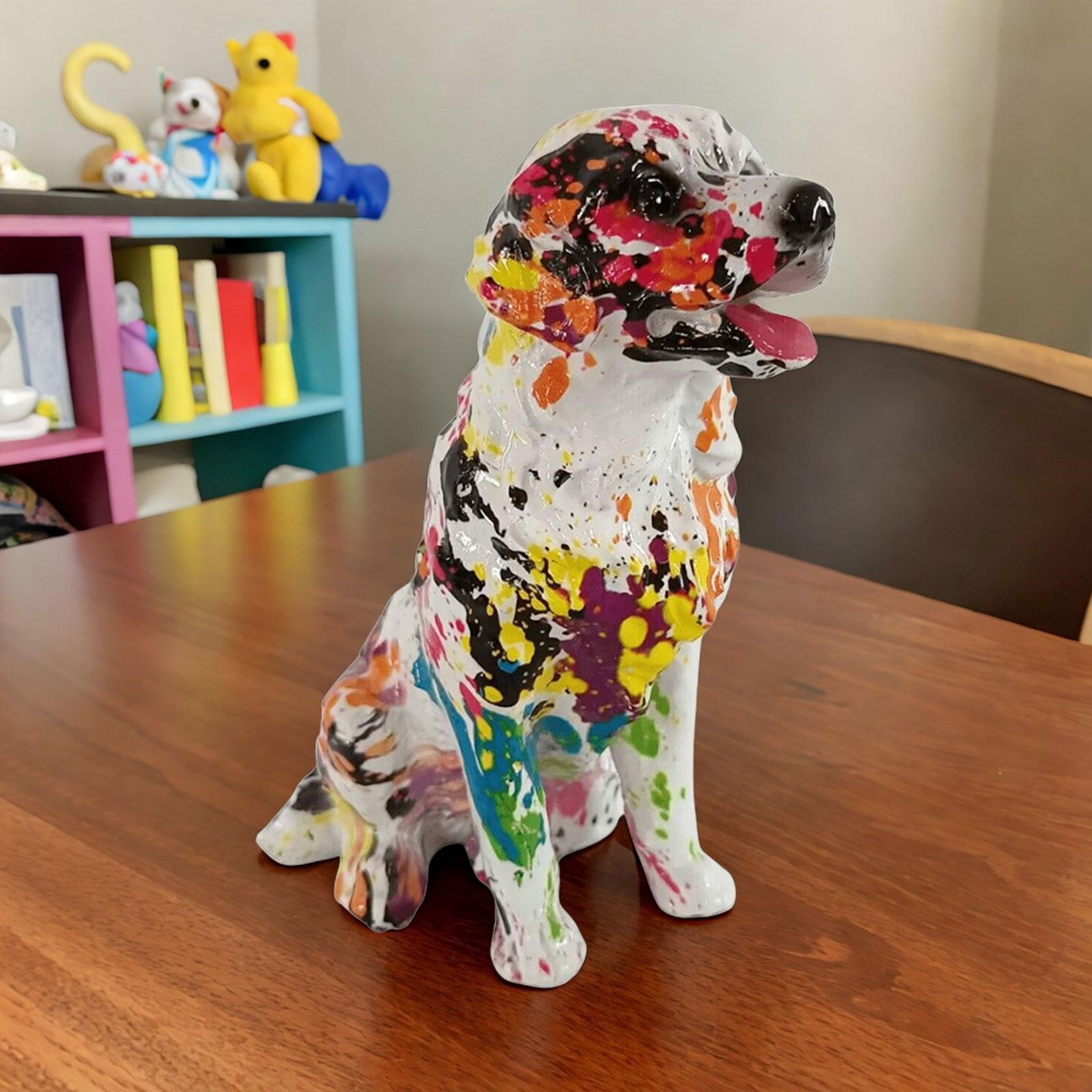 Resin Crafts Ornament Colorful Dog Statues Graffiti Figurines Sculpture for Living Room Dining Room Fireplace Bedroom Indoor https://ae03.alicdn.com/kf/Sd9dbe1aa60d34a65b6453d11ab8721e50.jpg