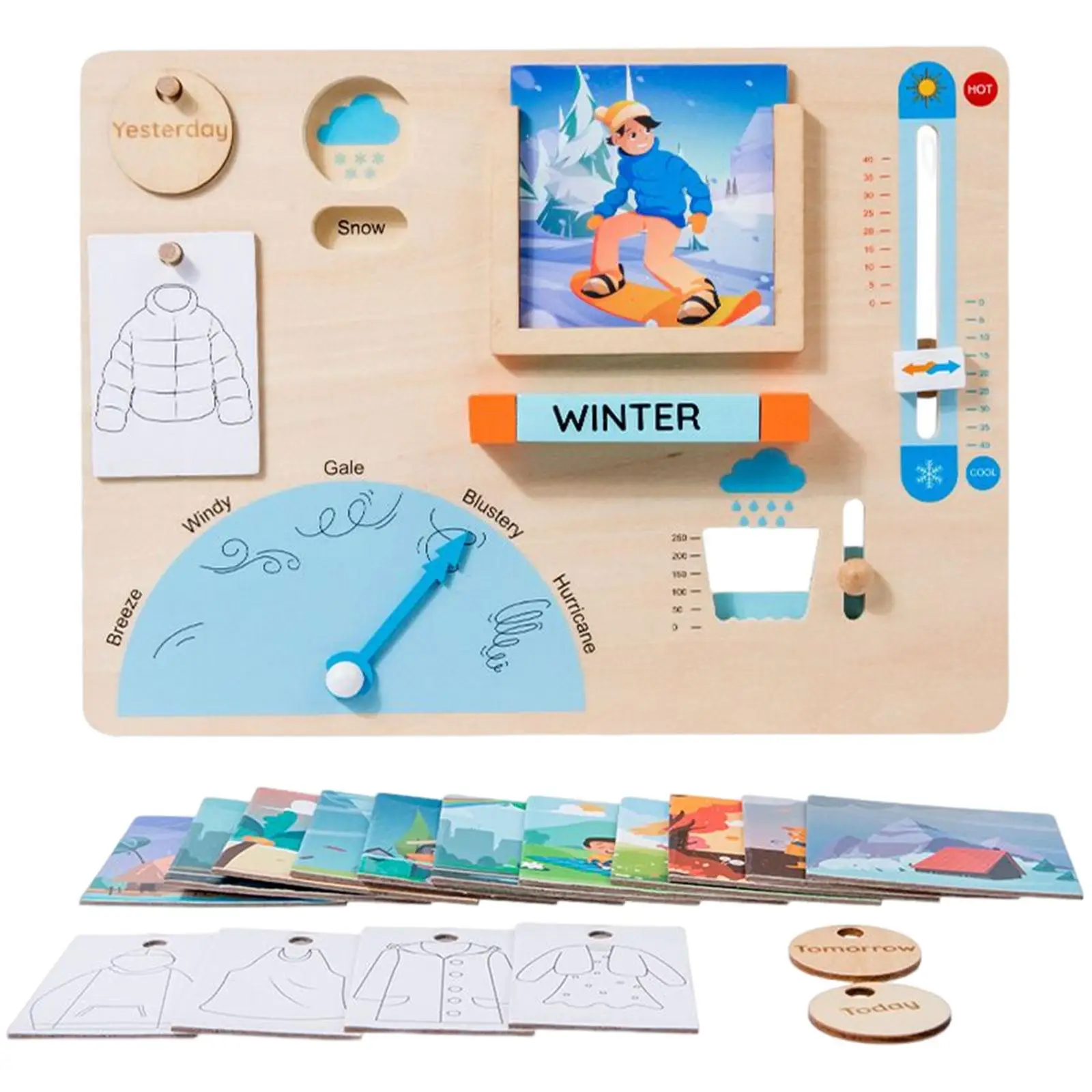 Wooden Weather Board Matching Game Intellectual Development for Xmas Gifts