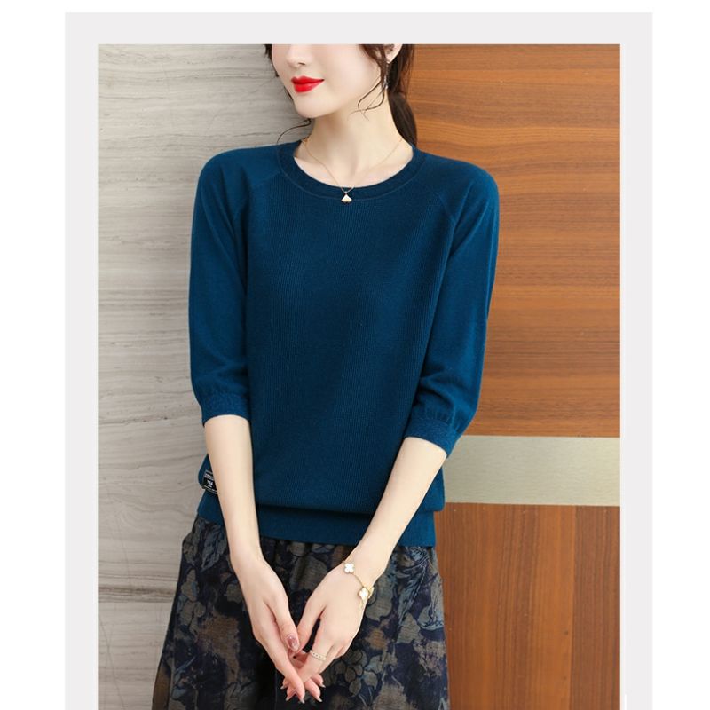 Frühling Herbst elegante Mode Harajuku Slim Fit Tops Frauen lässig lose alle Match Unterhemd o Hals Einsatz Patchwork T-Shirts – Detail 13