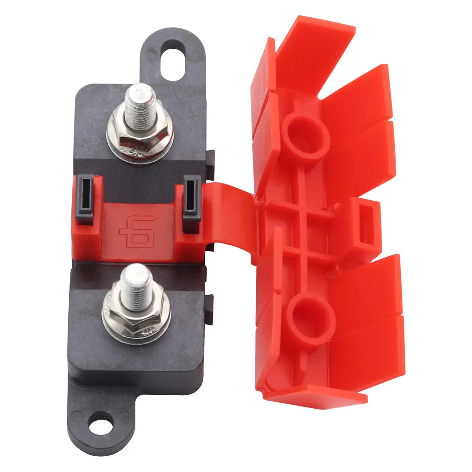 Auto Fuses Holder Accessories with Red Cover 500A 70V DC Fuse Box Screw Down Fuse for Motorhome Car Marine Boat Yacht RV