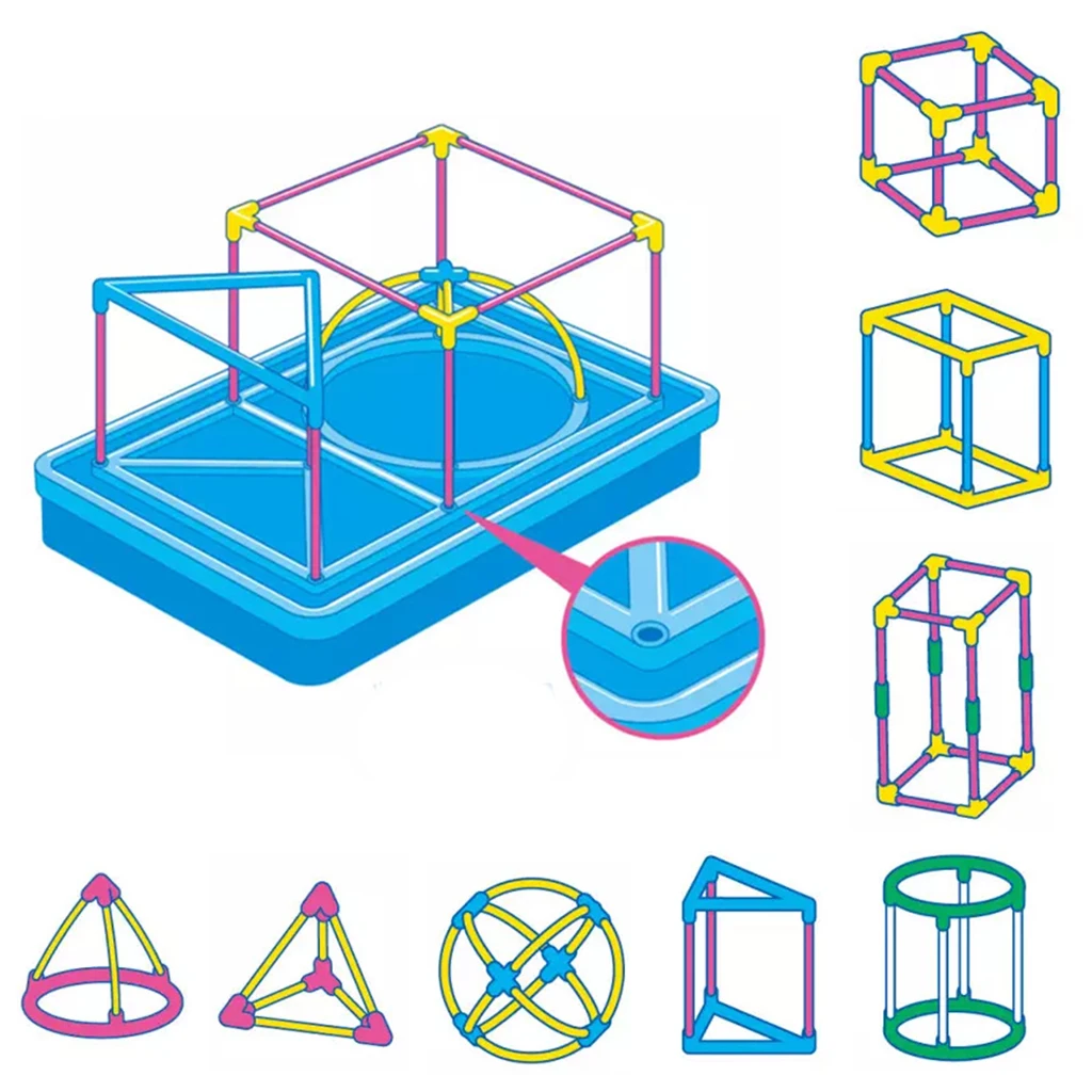Box Of DIY 3D Geometric Model Kid Math Educational Toy- Geometry Educational Aids Learning Toy Math Manipulatives Set