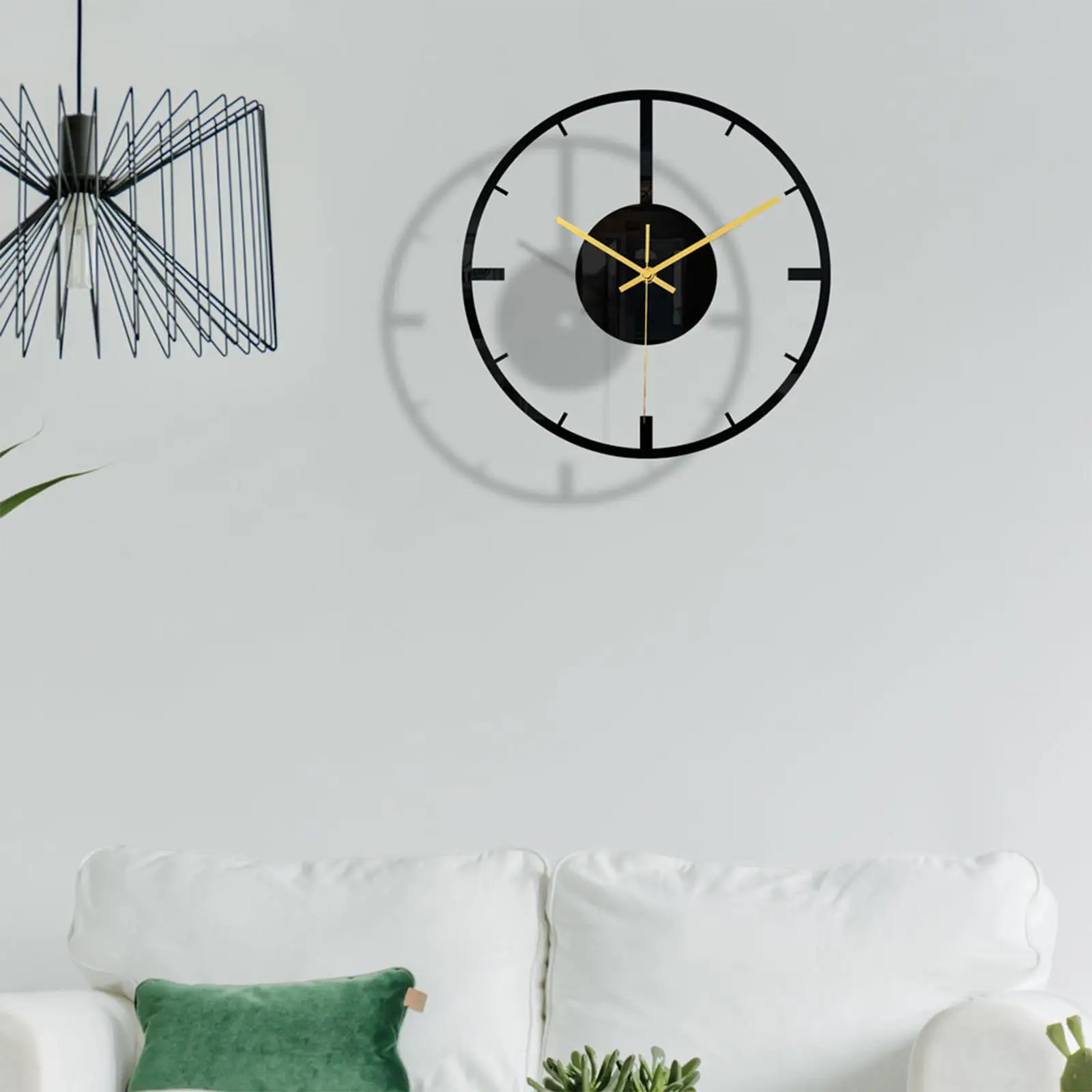 Modern Wall Clock Non-Ticking Decorative Mirrored for Hotel Home Kitchen