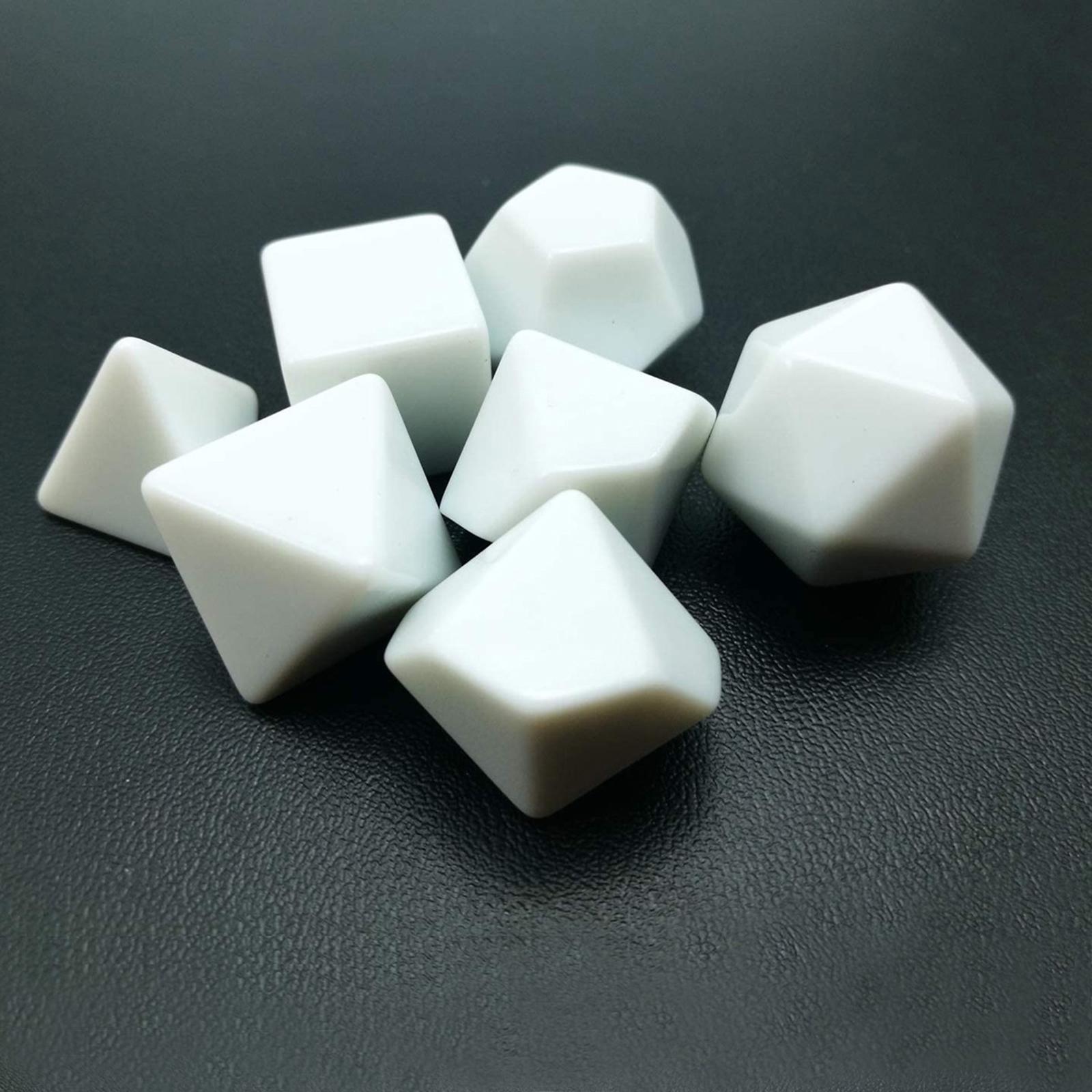 7Pcs Acrylic Empty Dices Polyhedral RPG Dices Set for Classroom Board Game, DIY Sticker, Dices Making, Party Supplies