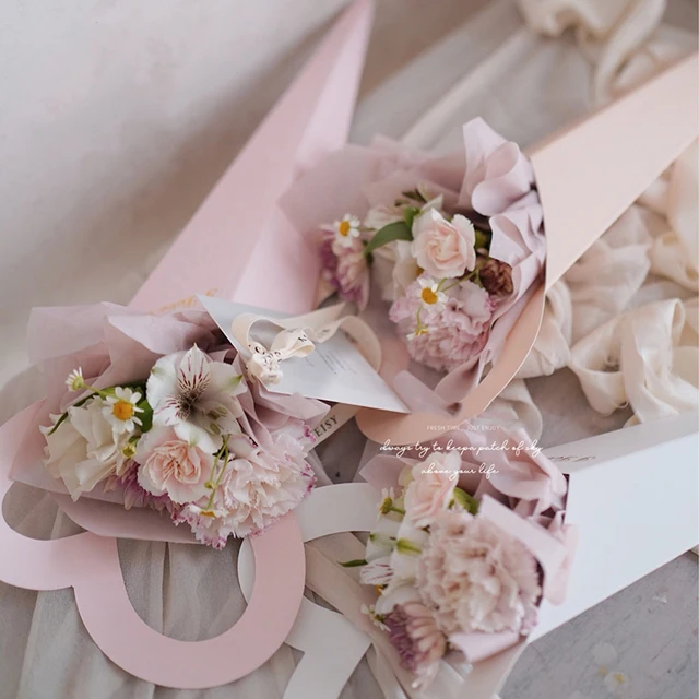 10Pcs Heart Cardboard Flower Bouquet Bags – Floral Supplies Store