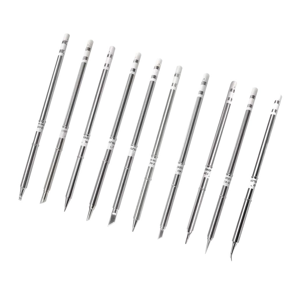 10 Piece  Soldering Iron Tip Replacement for T12 Mini Portable Outdoor Soldering Iron Kit