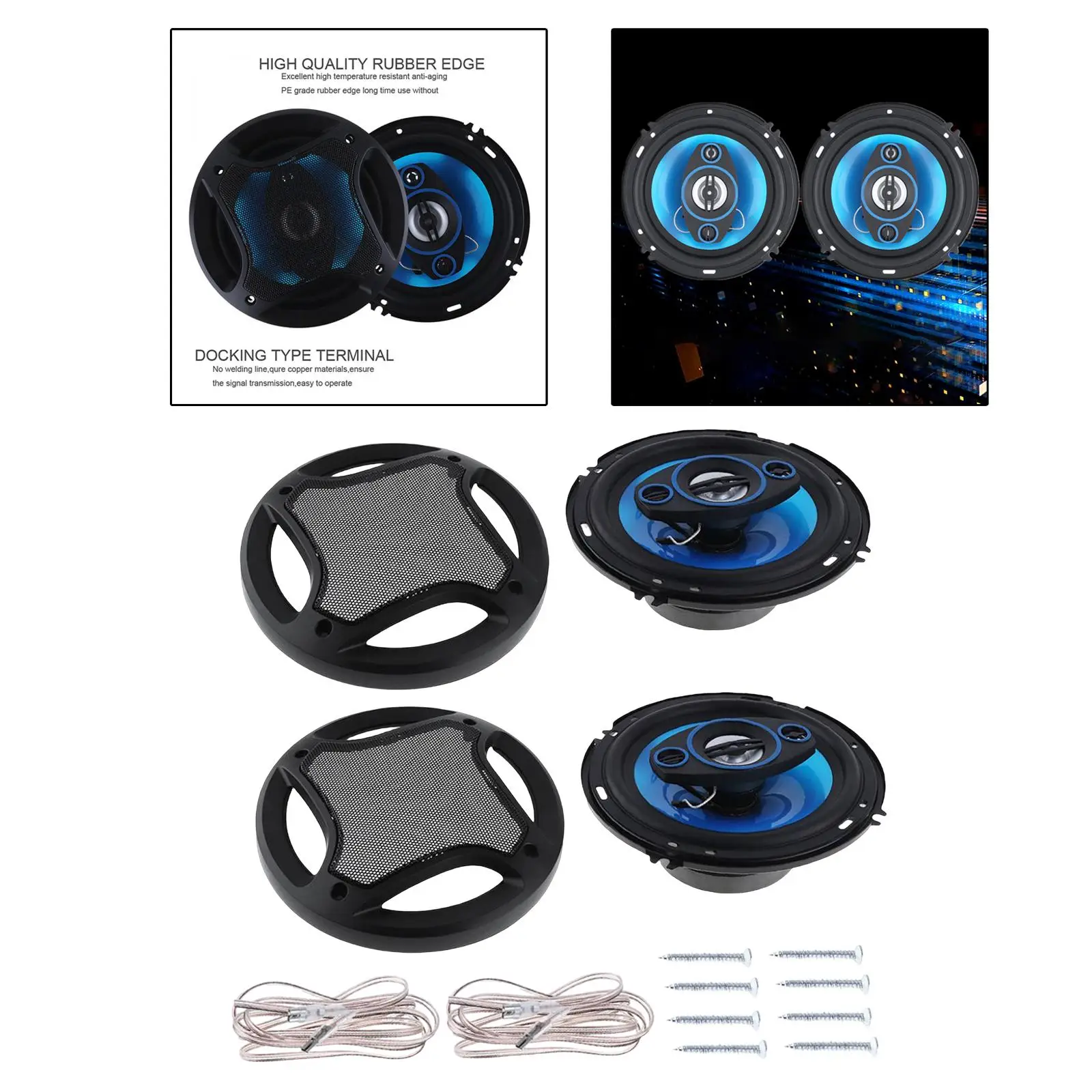 2Pieces Coaxial Speakers Moisture Proof Universal Stereo Vehicle Speaker Home