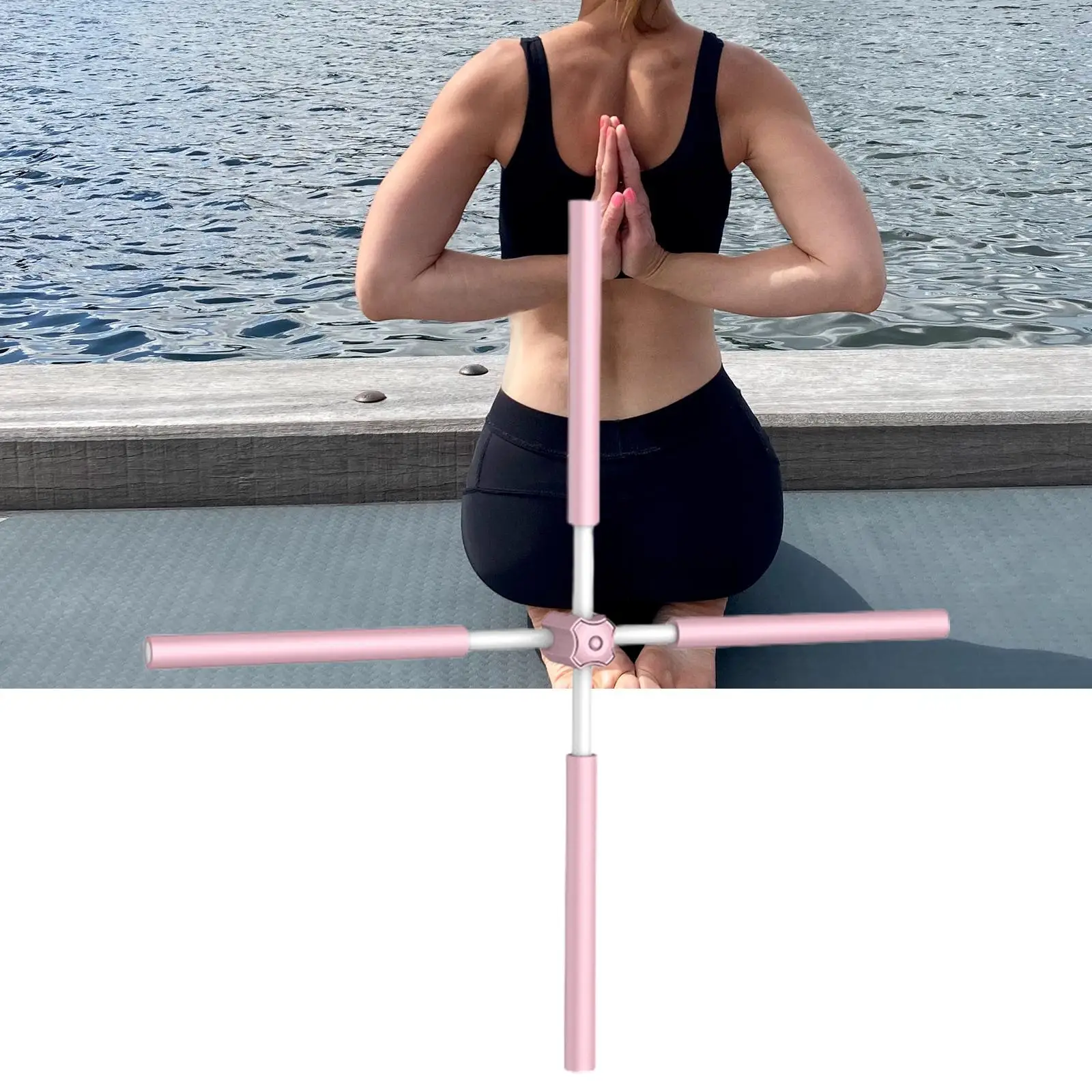 Yoga Hunchback Corrector Posture Correction Cross Open Back Durable Body Stick for Gym