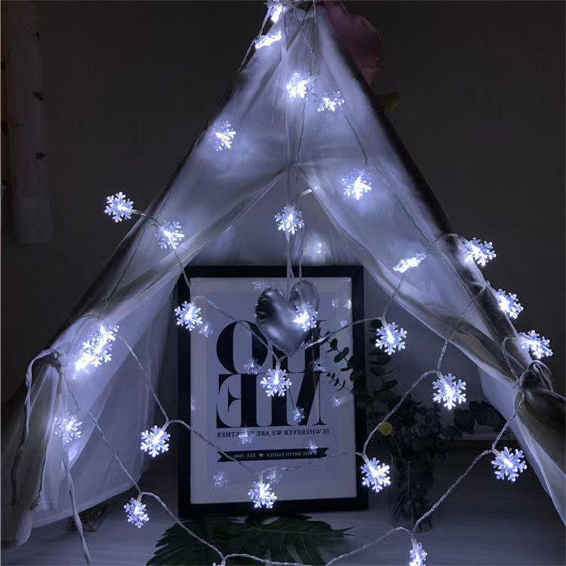 Christmas Snowflake String Lights LED Fairy Lights USB/Battery Powered Garland 2024 New Year's Wedding Party Xmas Decorations