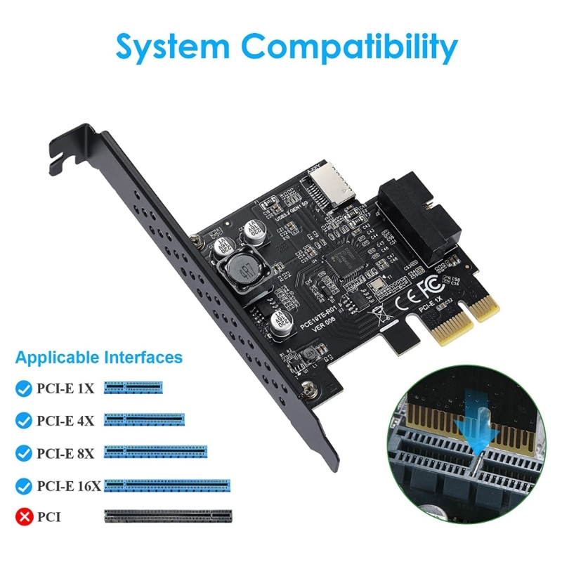 Title 4, PCI-E 1X to USB 3.2 GEN1 5Gbps Type-E A-Key Exp...