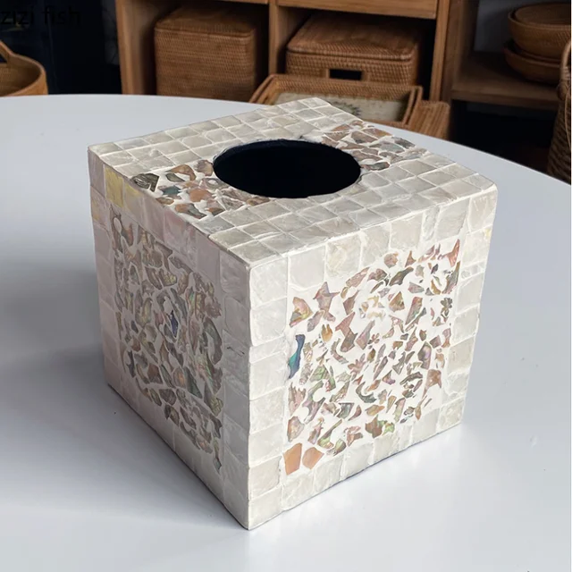 Modern Mosaic Ceramic Tissue Boxes European Simple Creativity