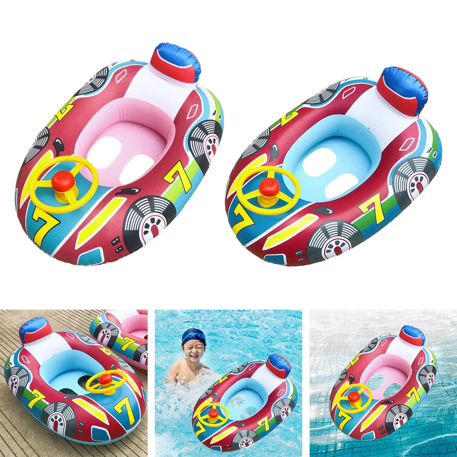 Inflatable Car Shape Children Baby Swimming Rings Float Seat Holidays Beach Boat Water Party Swim Aid Toys Swim Trainer