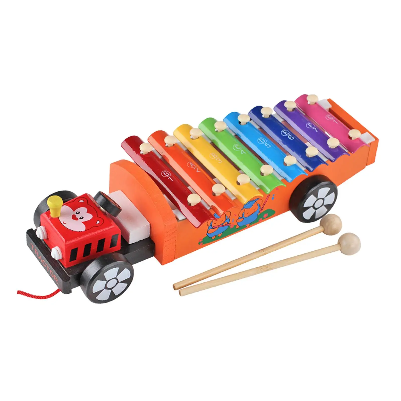8 Note Xylophone with 2 Mallets Educational Hand Percussion Musical Instrument Valentines Day Gifts for Kids Adults Beginners
