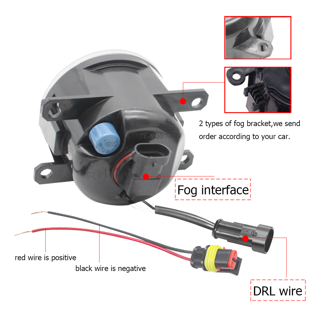 Led Fog Lamp Assembly with Lens Bracket for Ford Transit Mk3 V347/V348 Facelift 2006-2014 Angel Eye DRL Daytime Running Lights detail image 4