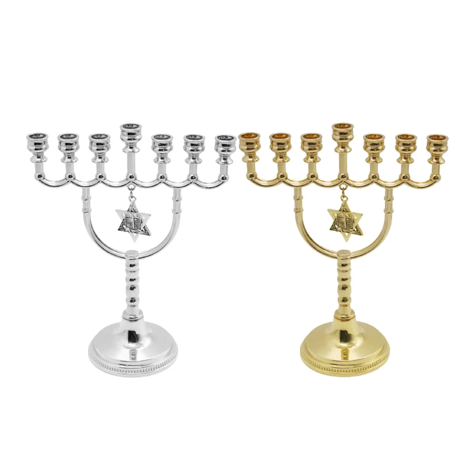 Hanukkah Menorah Candle Holders Decorative Menorah Candlestick Holder 7 Branch