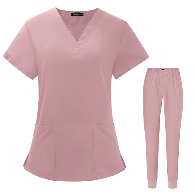 2pc Pharmacist Cleaning Nurse Scrub Uniforms Suits Hospital Dentistry  V-neck Work Nursing Medical Uniforms Doctor Costume Women - AliExpress