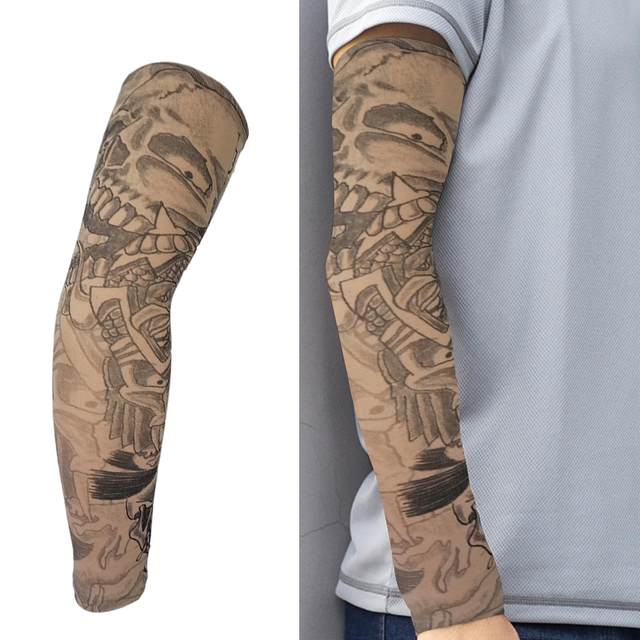 Padrão Desenhos Braço Tatuagem Aquecedores Mangas Sem Costura Ao Ar Livre  Ciclismo Equitação Perna Manga Tatuagens Protetor Solar Homens Mulheres De  $3,77