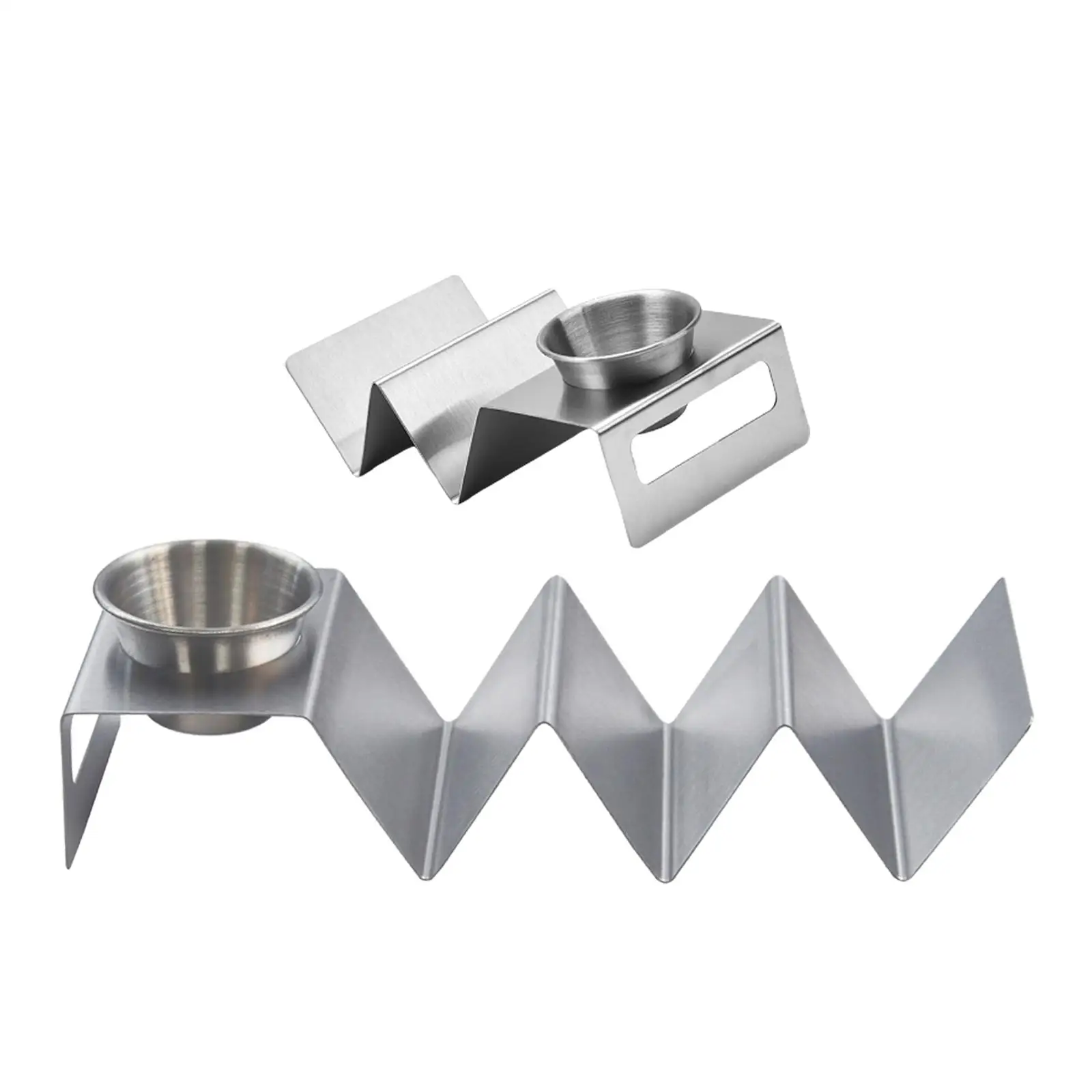 Stainless Steel Taco Tray Holder W Shape Plate and  Dog Holder for Tortillas Restaurant, Home Pancakes Mexican Food Oven Grill