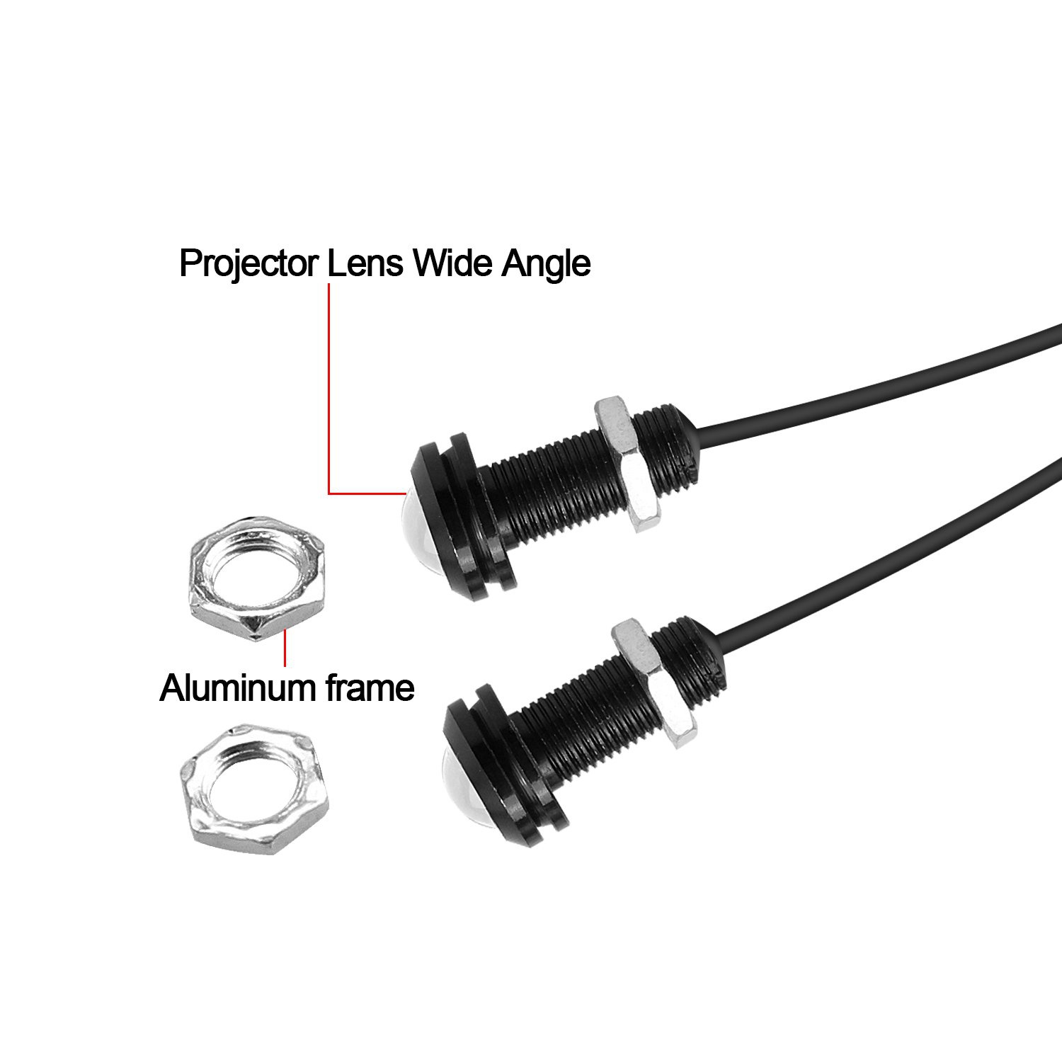 10PCS 0,7 in/18mm Mini Auto Eagle Eye DRL Led Tagfahrlicht LED 12V Backup Rückfahr parkplatz Signal Autos Lampen – Detail 17
