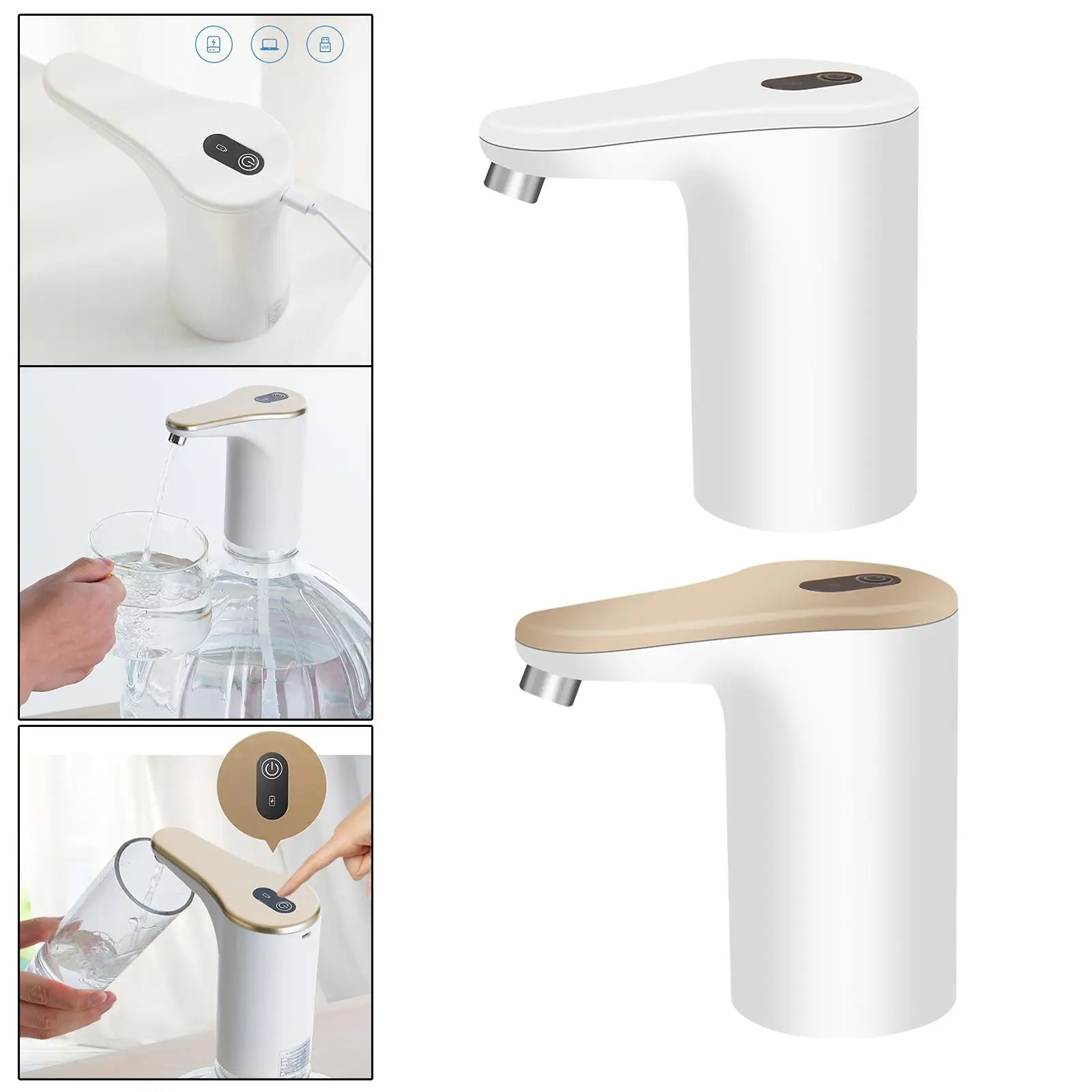 Electric Drinking Water Pump Rechargeable Noiseless Portable Water Pump Dispenser for Home Kitchen Household Universal Bottle