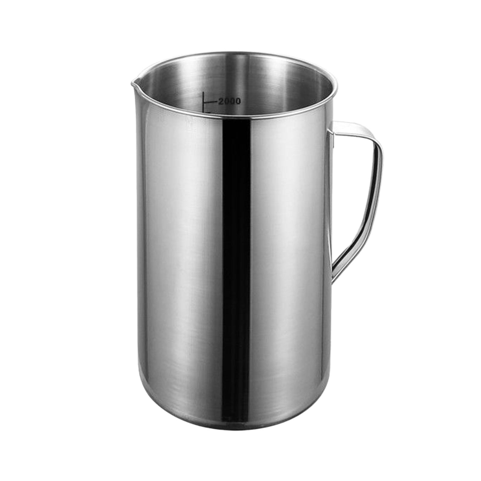 Description Picture 6 of item2L Steel Measuring Cup for Restaurant Bar Party Pitcher Kitchen Tools Stainless Steel Reusable Multipurpose Espresso Pouring Cup