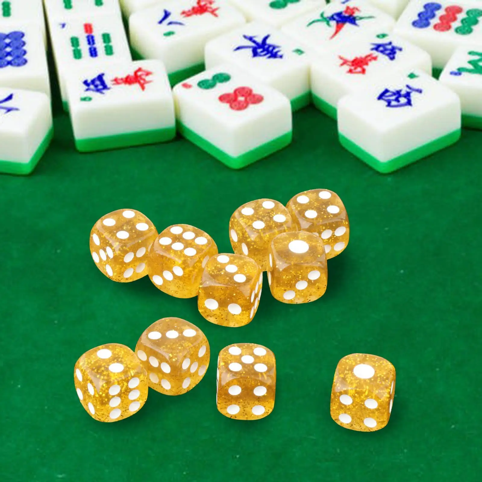 10 Pieces 6 Sided Acrylic Dices Dice Game Spot Dice for Party Table Board 