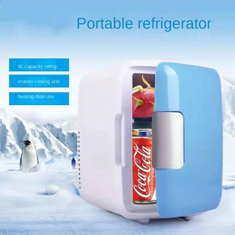 portable fridge for car 4L Car Mini Refrigerator Small Household Cosmetics Refrigeration Student Dormitory Dormitory Mini Refrigerator car freezer