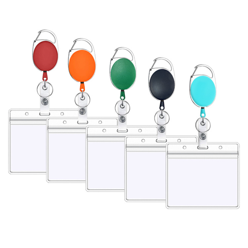 1pc Gürtel Seil Büro Lanyard Clip Schlüsselbund Name Tag Halter Schlüsselring Id Karte Schlüssel Ring Schnur Reel Einziehen Pull schlüsselbund Abzeichen halter – Detail 3