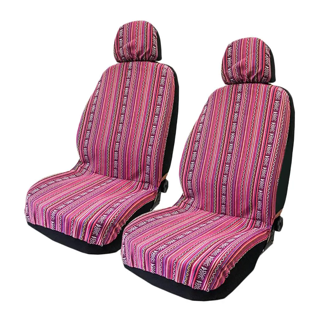 4pcs/set Blanket Covers-Stripe Colorful Seat Detachable Covers (Pink)