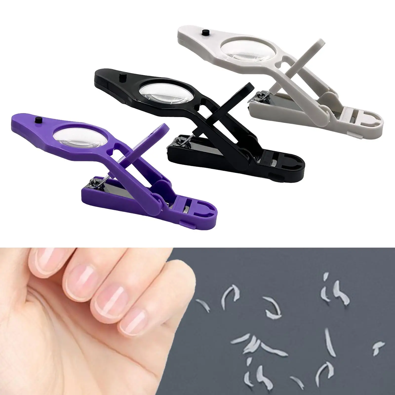 Nail Clippers Wide Jaw Opening Fingernail Clippers Toenail Clippers with Magnifying Glass for Thick Nails Hard Toenail Men Women