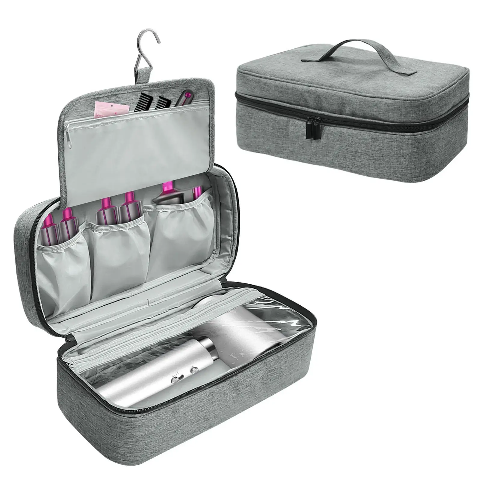 Hair Dryer Case Hair Blower Dryer Bag Nozzle Tools Antiscratch Dual Zippers Bag