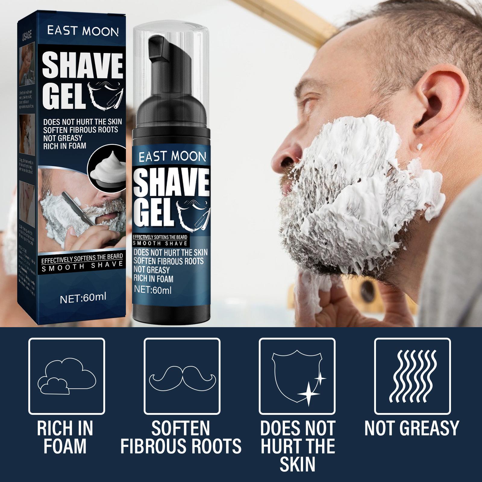 Shave Cream Shave Gel Natural Ingredients Reduce Friction 60ml Grooming Accessories Smooth Safe Shaving Cream for Men Barber