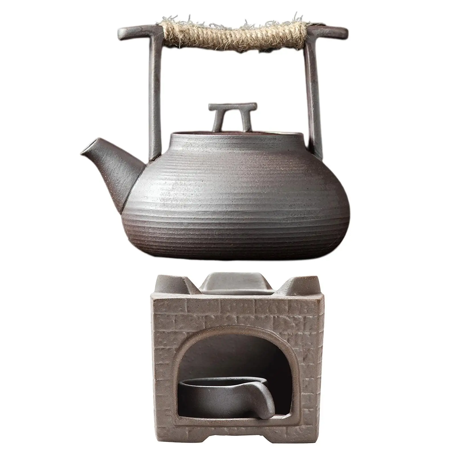 Ceramic Tea Kettle Water Kettle Tea Pot Ergonomic Handle Handmade Teapot Warmer for Home Kitchen Teahouse Dining Room Picnic