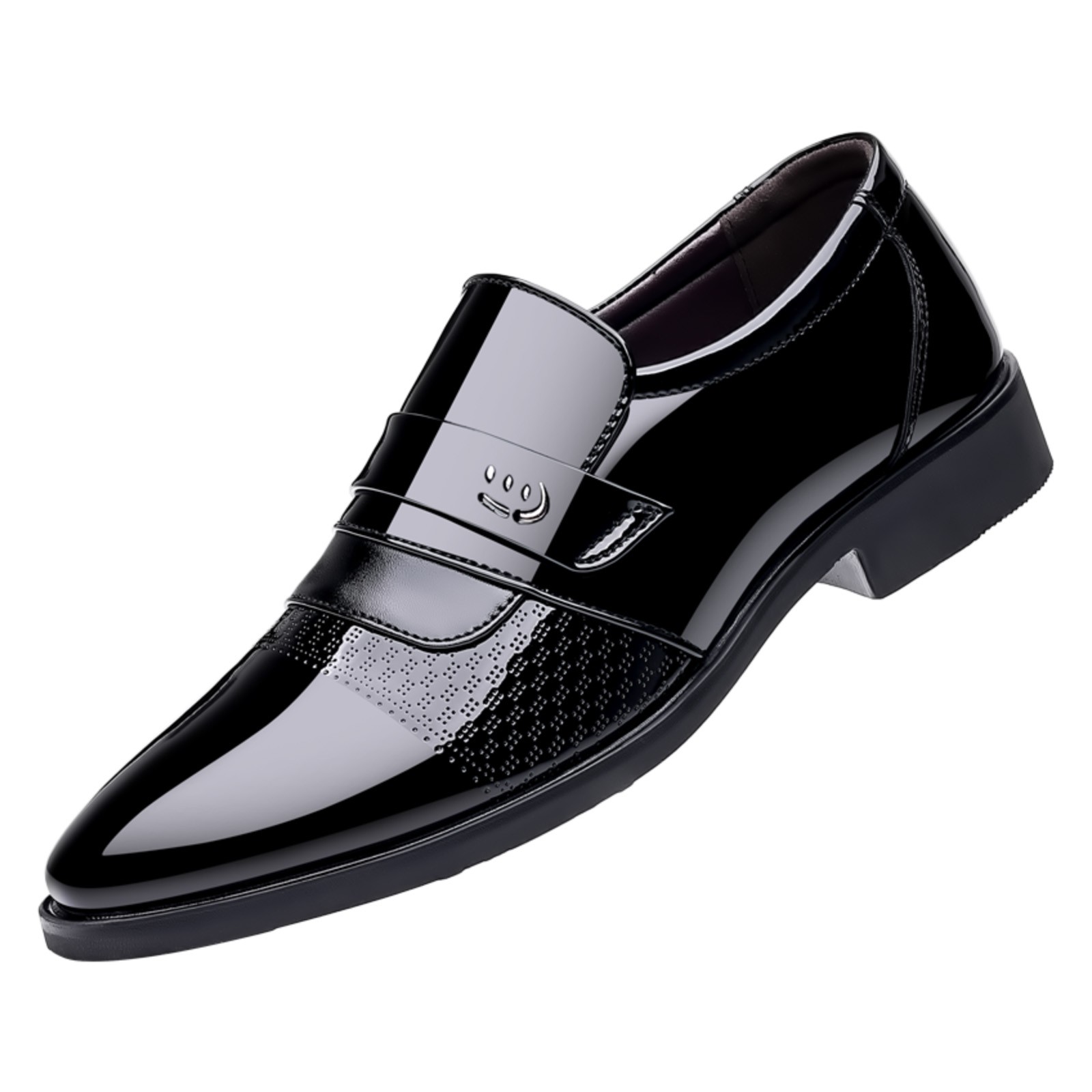 Men Leather Shoes Low Heeled Pointed Toe ebc890-62 Expertly crafted from high-quality leather, these men's shoes feature a lo...