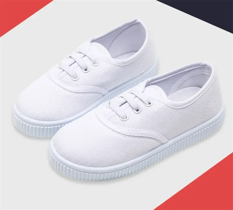 Weiße Leinwand Schuhe für Jungen Jungen Mädchen Freizeit schuhe Kinder niedliche weiche Sohle Wanderschuhe Kleinkind Kinderschuhe – Detail 3