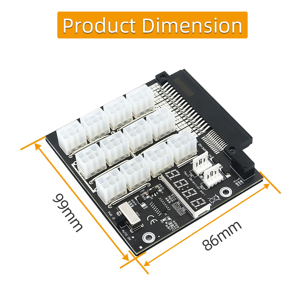 Плата для майнинга, 12 портов, 6 контактов, фоторазъем, дисплей 12 В,  модуль питания для HP 500 Вт, 800 Вт, 1400 Вт, 1600 Вт, блок питания для  графического процессора, графической карты | AliExpress