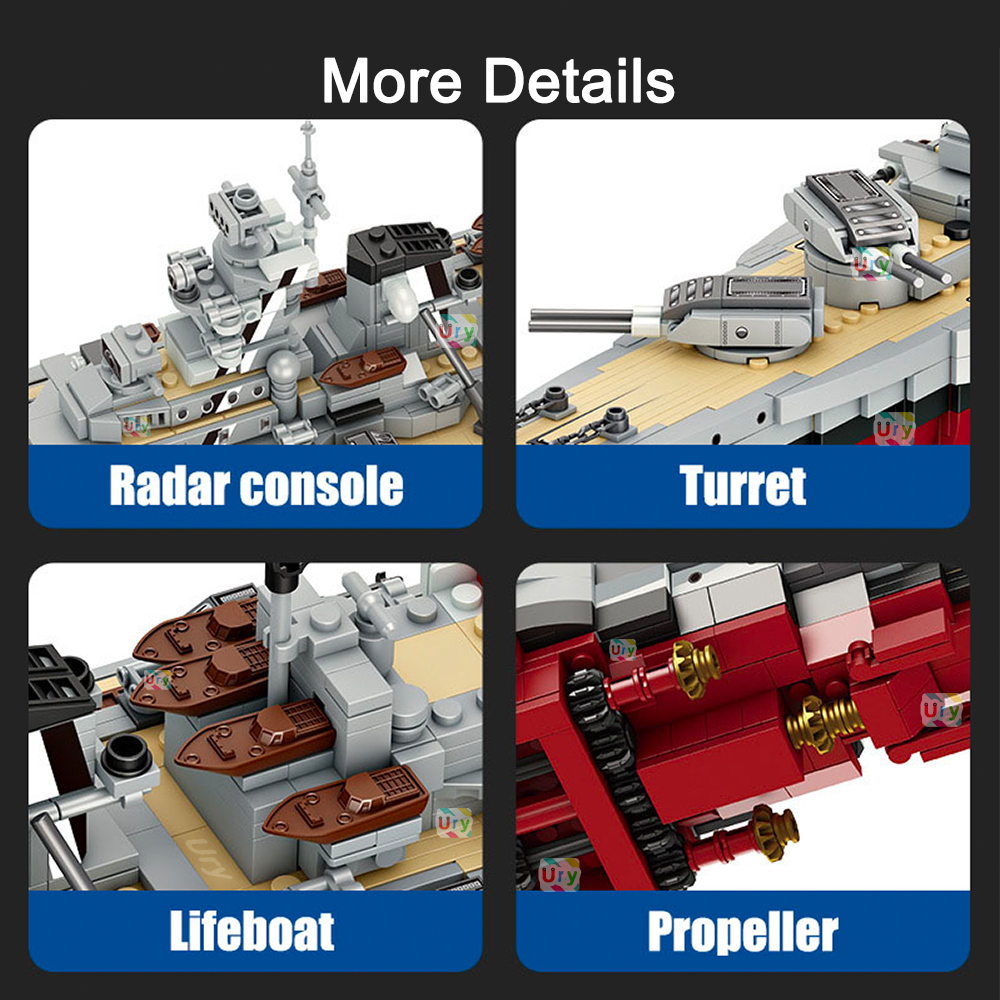 Kit Construction Cuirassé Bismarck - Modèle Militaire 2081 Pièces, Pour Adultes Et Collectionneurs