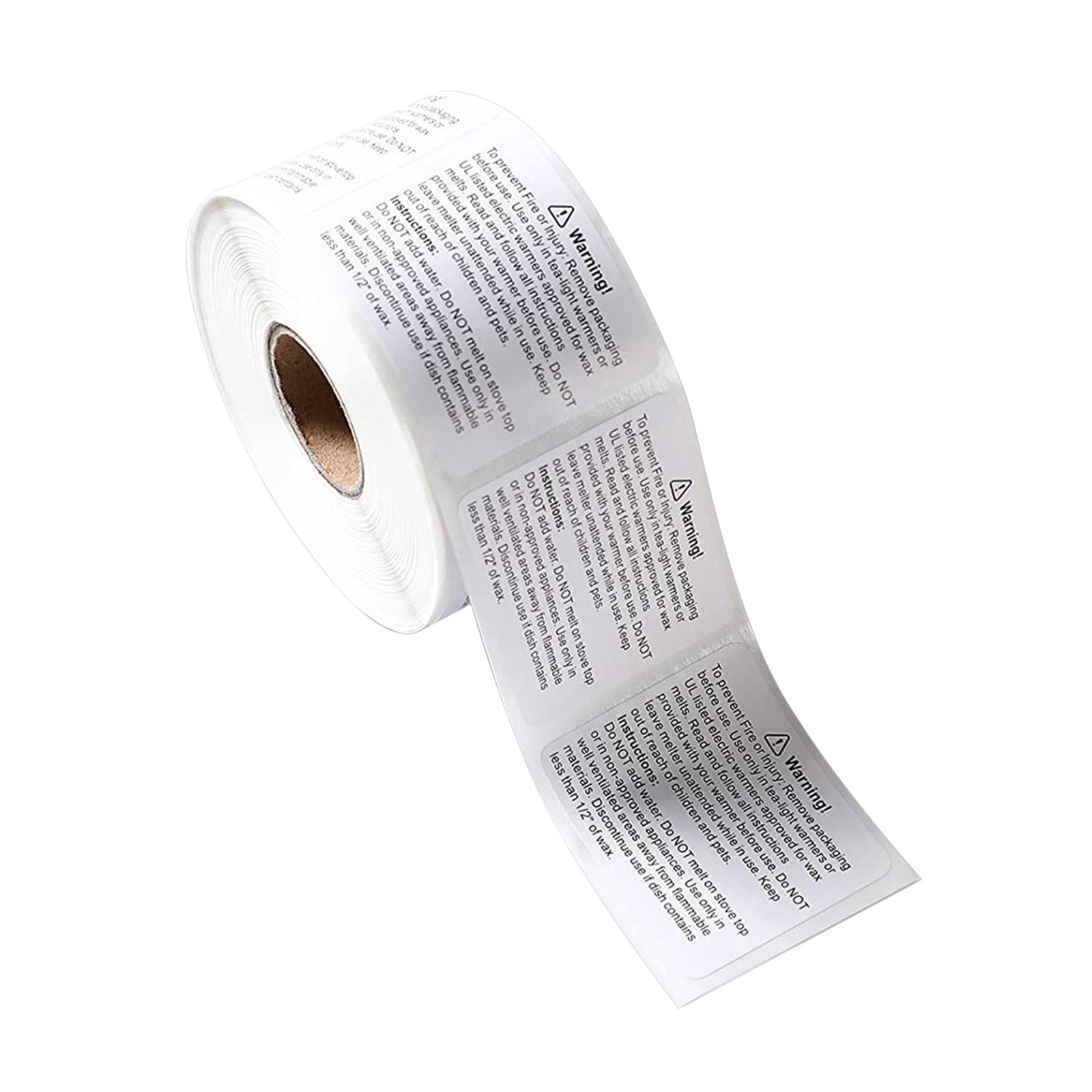 600pcs/roll Waterproof Candle Jar Warning Labels Melting Safety Stickers Decals for Candle Making