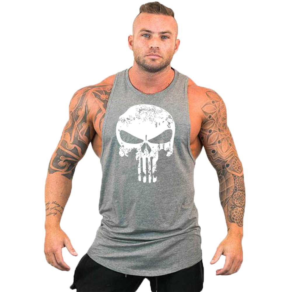 Tier Fitness Kleidung Bodybuilding Shirt Männer Top für Fitness ärmellose Sweatshirt Gym T-Shirts Schädel Mann Männer Weste Stringer – Detail 19