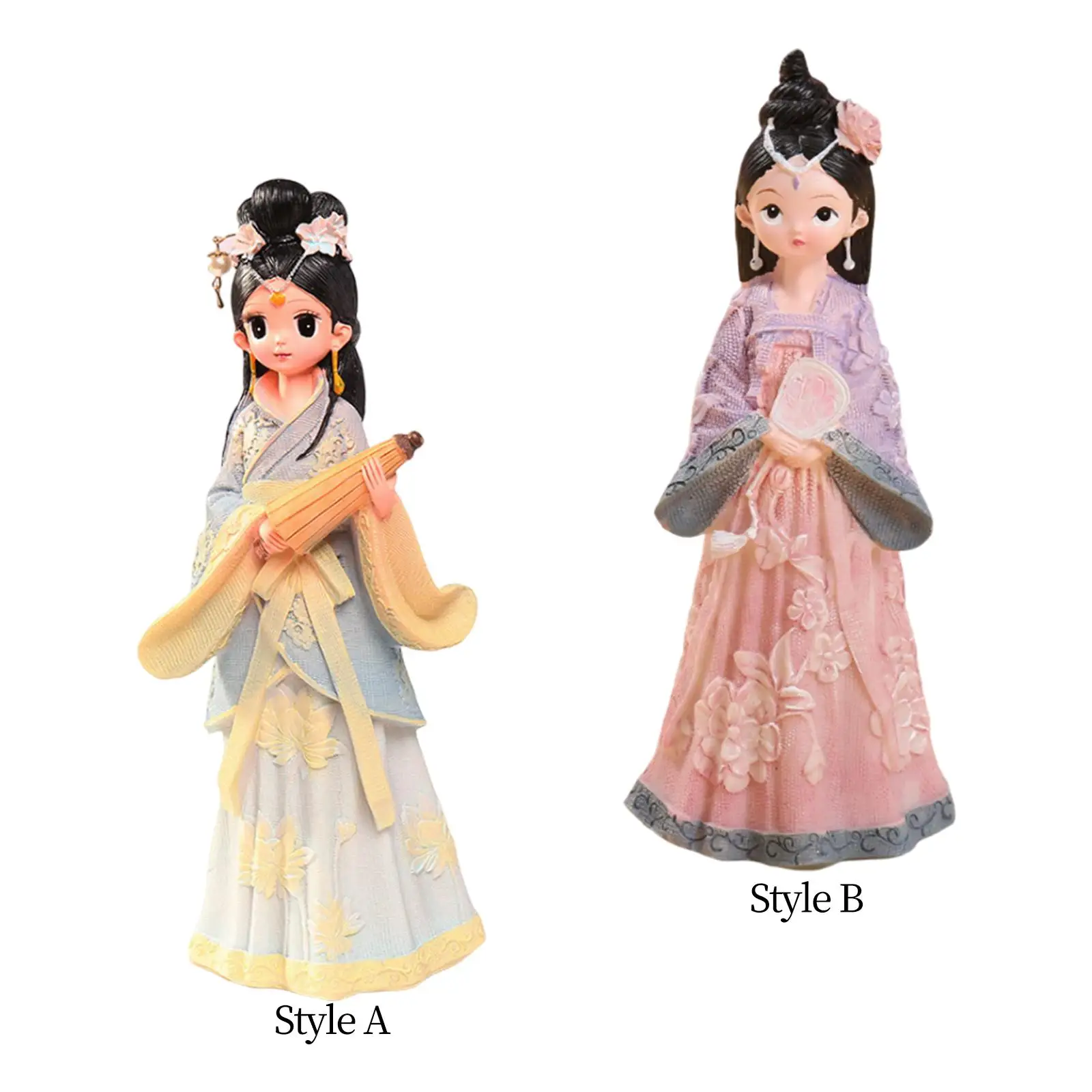 Girl Figurine Chinese Costume Collection Ornament for Photo Props Home Decor Car