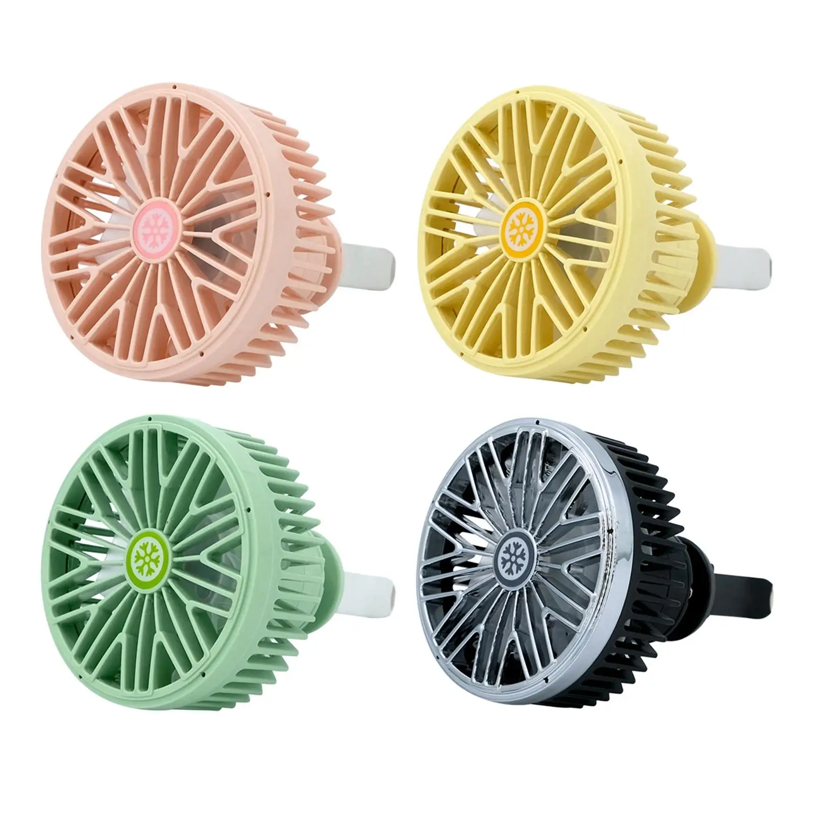 Car Air Vent Fan USB 360 Rotation Firmly Installed with Night Light Durable