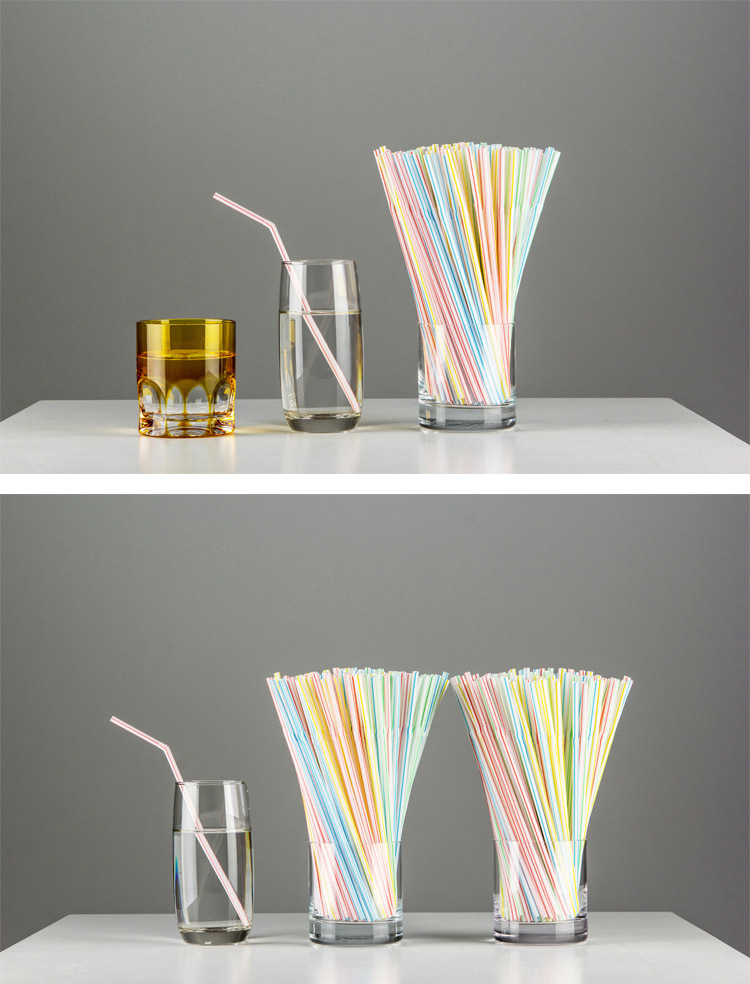 Description Picture 2 of item100 Pcs Flexible Plastic Solid White Party Tea & Coffee Shop Disposable Drinking Straws Wedding Decorations Color Random