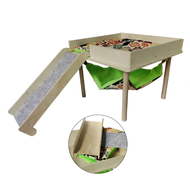 Title 8, Natural Wood Hamster Climbing Platform with Ham...