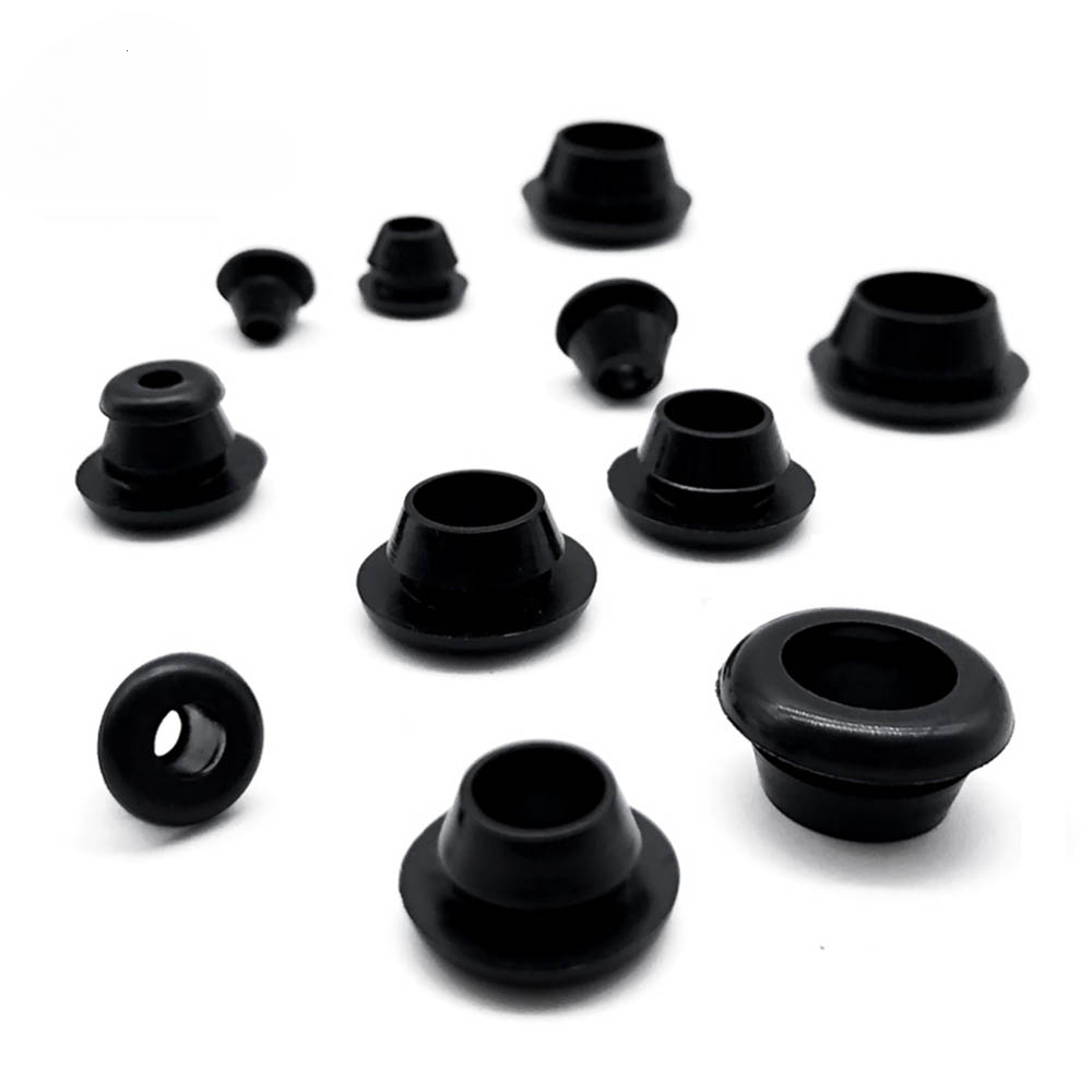 Description Picture 3 of itemBlack 3mm-50mm Rubber Snap-on Grommet Hole Plugs End Caps Bung Wire Cable Protect Bush
