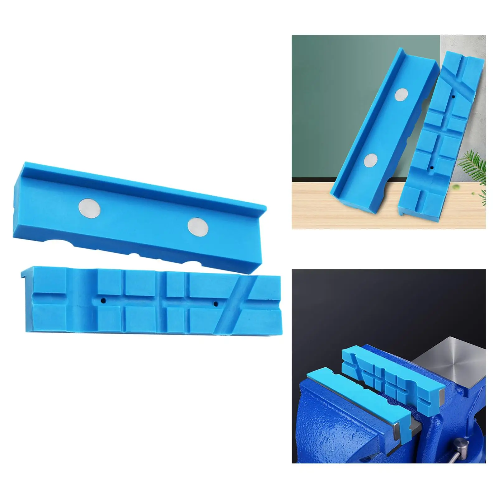 2 Pieces Multi-Groove Bench Vise Jaw Pads Vise Holder Protective Covers Protectors for Woodworking Vices Any Metal Vice