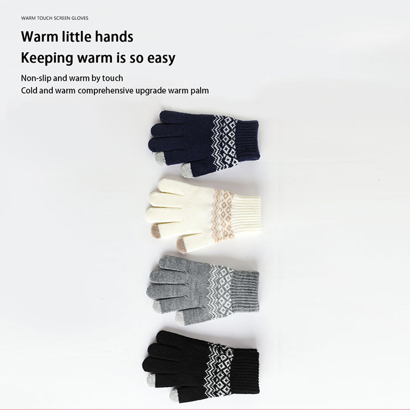 Winter Warm Knitted Gloves Mobile Phone Touch Screen Knitted Gloves Winter Thick Warm Cycling Riding Adult Gloves For Men Women