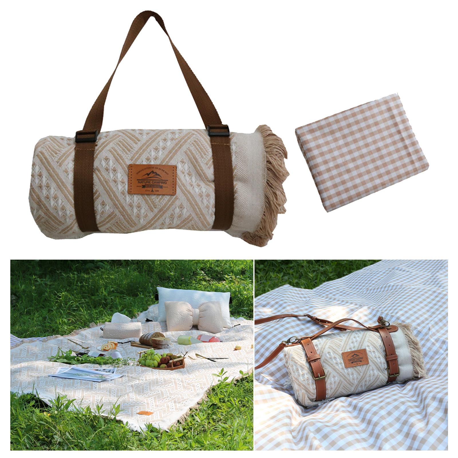 Picnic Blanket Canvas Portable Picnic Mat Ultralight Beach Blanket Ground Travel Mat Outdoor Mattress Camping Mat