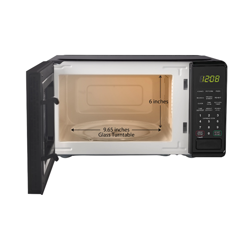 Title 3, 0.7 Cu Ft Compact Countertop Microwave Oven, Bl...