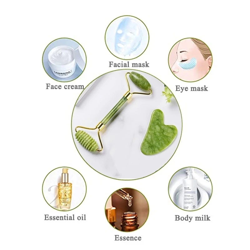 Best of 100% Natural Stone Gua Sha Board Set Jade Roller Massager Gouache Scraper Acupuncture Facial Lifting Spa Skin Care Beauty Tools Reviews & Tips - Image 3