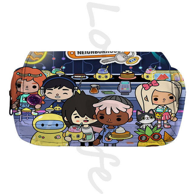 Toca boca vida mundo jogo lápis caso anime caixa de maquiagem material  escolar papelaria armazenamento 3d impressão bolsa saco cosméticos casos -  AliExpress